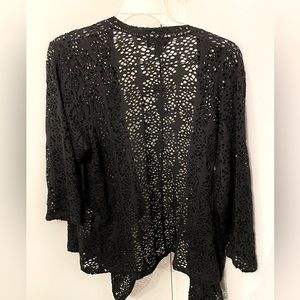 Black Lace Cover Up Kimono Style Cardigan